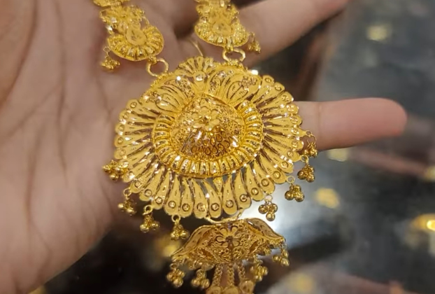 new gold long necklace designs
