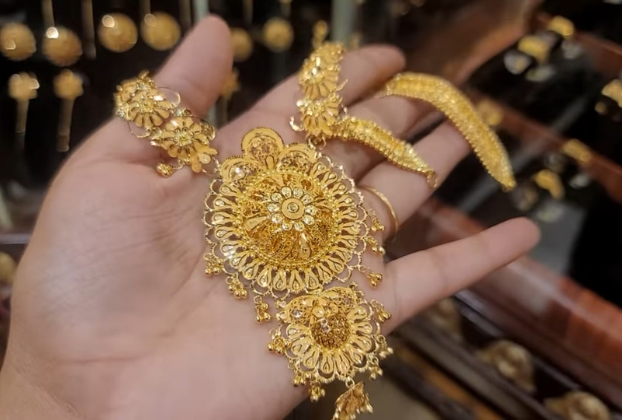 gold long necklace designs