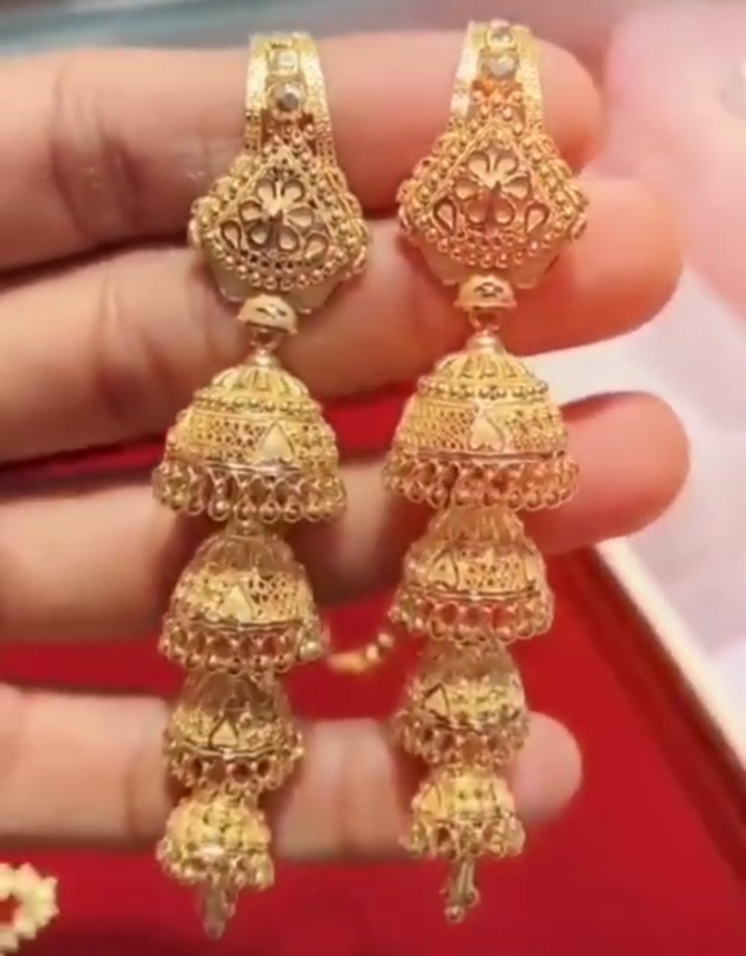 modern traditional gold jhumka design