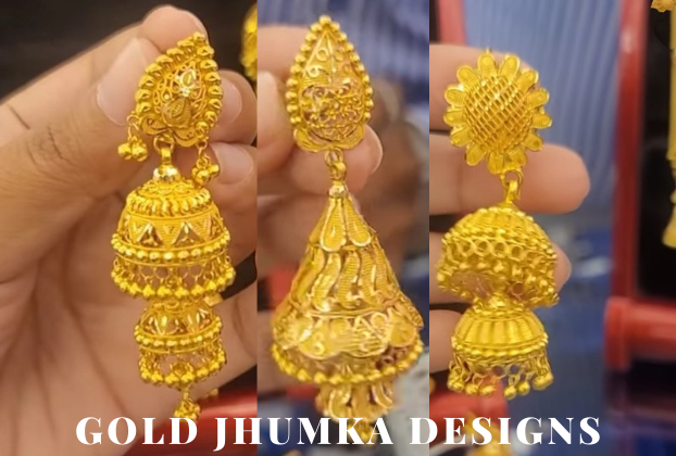 jhumka latest design of gold earrings