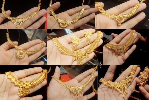 light weight gold necklace designs in 10 grams with price