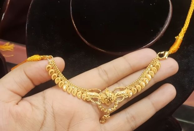 4 grams tanishq gold necklace design