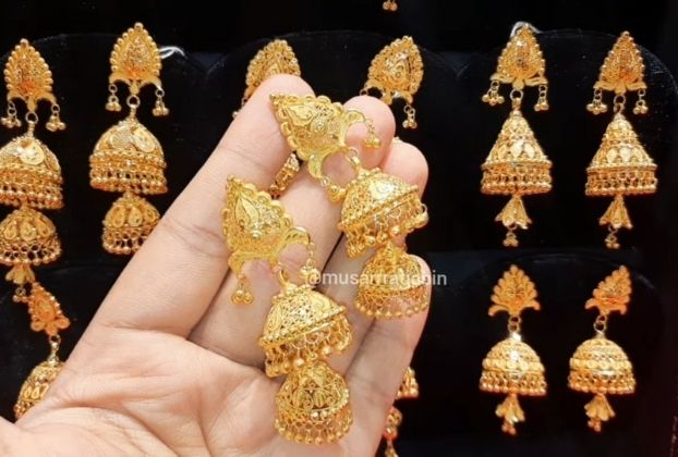jhumka bridal earrings gold