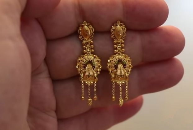 3 gram gold earrings new design