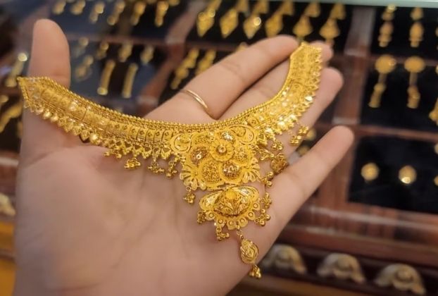 gold necklace design for wedding
