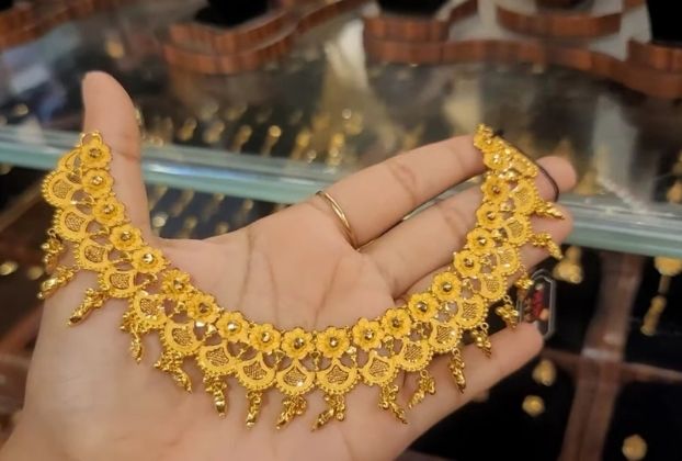 Bridal gold necklace designs with price in rupees