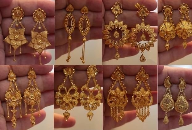 Small gold earrings designs for daily use