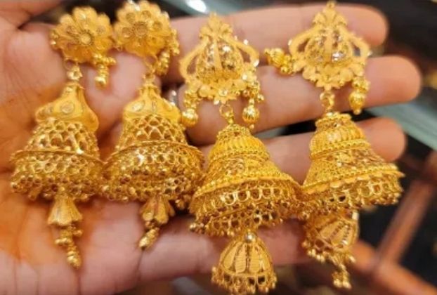 Gold jhumka designs from tanishq