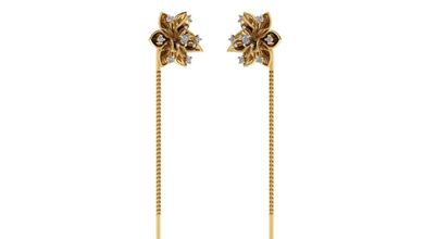 fancy gold earrings sui dhaga