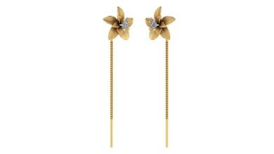 fancy gold earrings sui dhaga design r