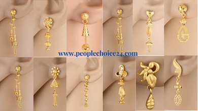 fancy gold earrings sui dhaga design