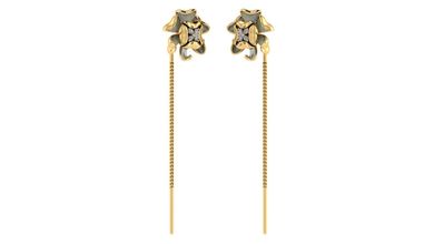 gold earrings sui dhaga designs