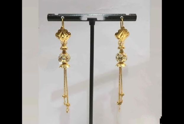 gold long earrings