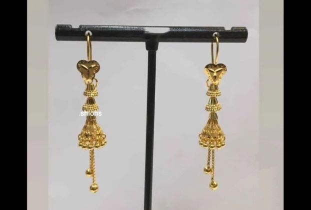 gold long earrings