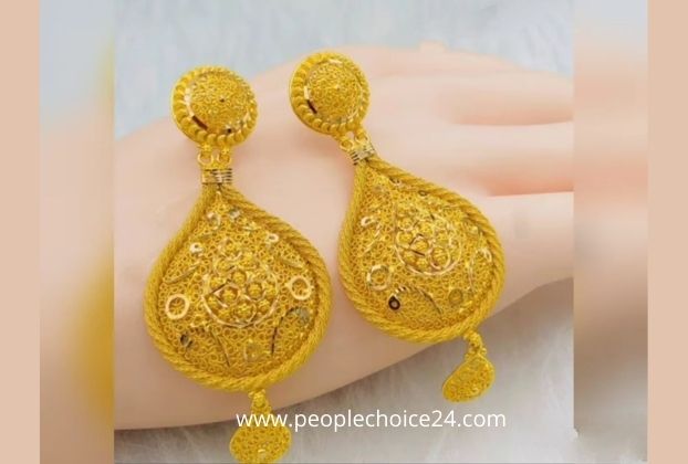 24k Gold Fashion Earrings Women | Dubai Big Earrings Women Gold - 24k Big  Gold Color - Aliexpress