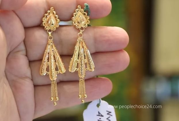 Latest 3 grams gold earrings designs with price 