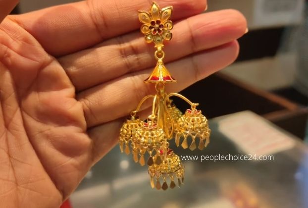 Latest bridal heavy gold jhumka design (11)