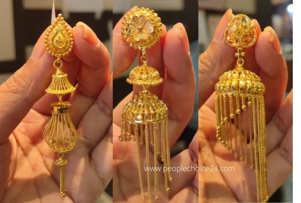 34 Latest Collection of Bridal Heavy Gold Jhumka Design