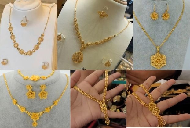 light weight dubai gold necklace design 2022