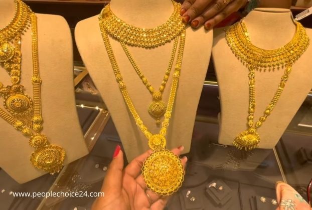 malabar gold long necklace designs with price 
