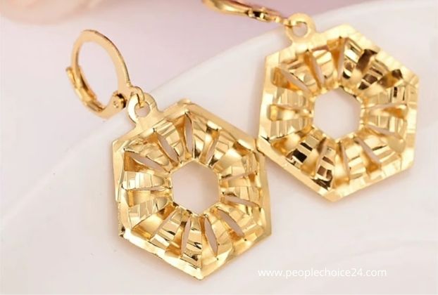 24k pure gold earrings