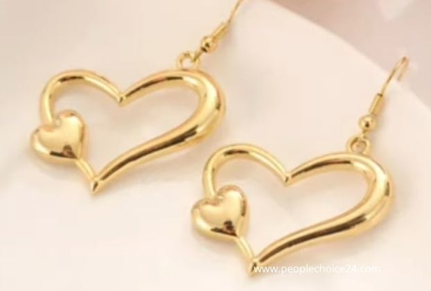 Love designed 24k pure gold earrings