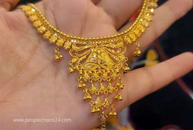 Real Gold Look like Handmade Fancy Trendy Unique Real Gold Looking Heavy  fancy Party wear and Festival wear Bridal Exclusive Design 1 Gram Gold  Expensive Haram Dulhan Necklace Rani Haar Jewellery Set