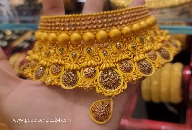 best indian bridal gold choker necklace