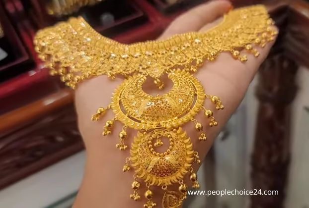gold necklace designs in india with weight