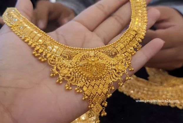 bridal gold necklace designs with price