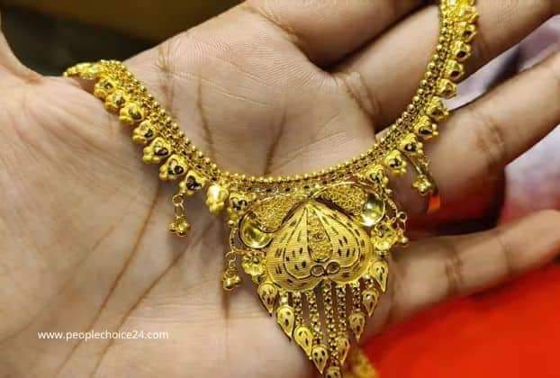 gold necklace designs in light weight