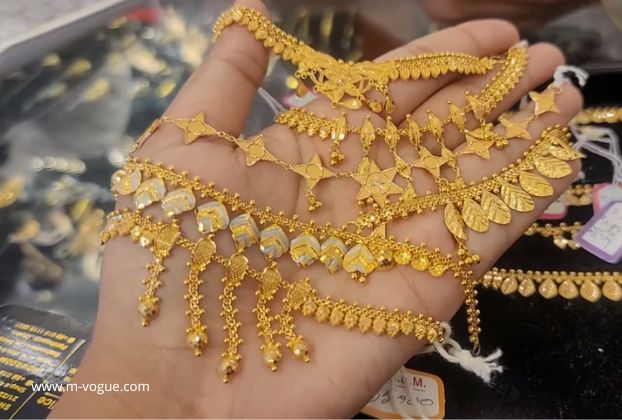 2 gram gold necklace designs with price