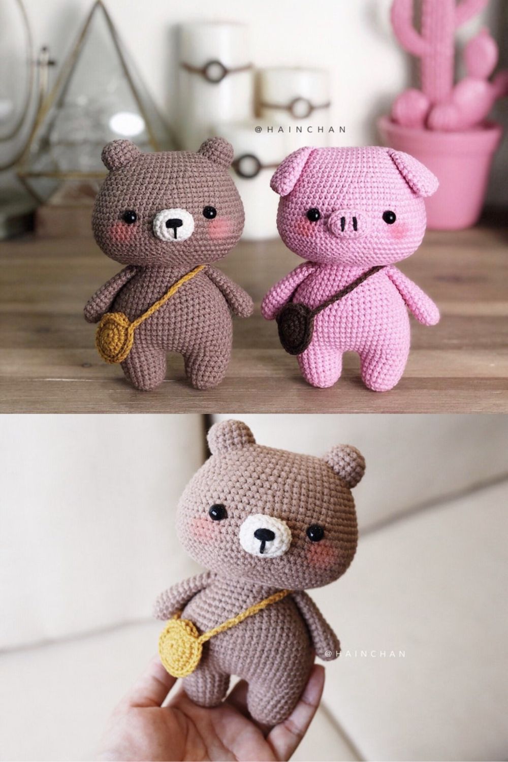 Digital Little Pig & Bear Crochet Pattern