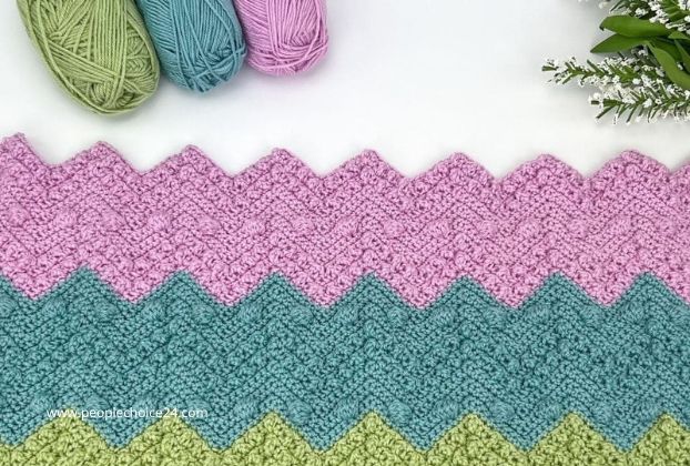 Textured Chevron Crochet Blanket Pattern