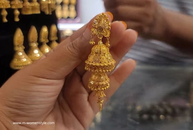 new bridal gold jhumka designs