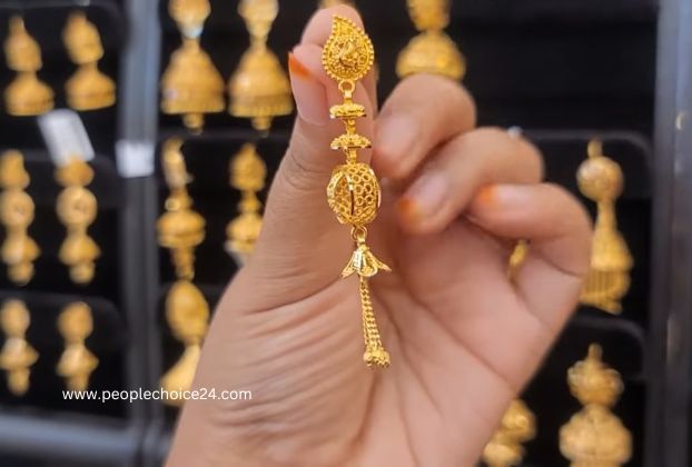 gold jhumka designs for bride