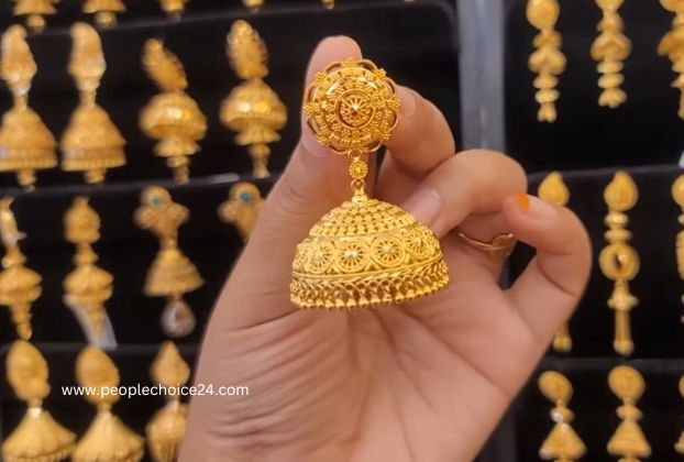 gold jhumka designs from tanishq
