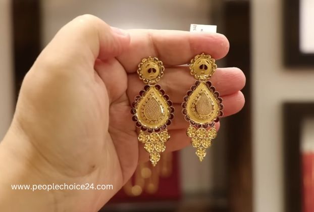 new earrings designs gold image