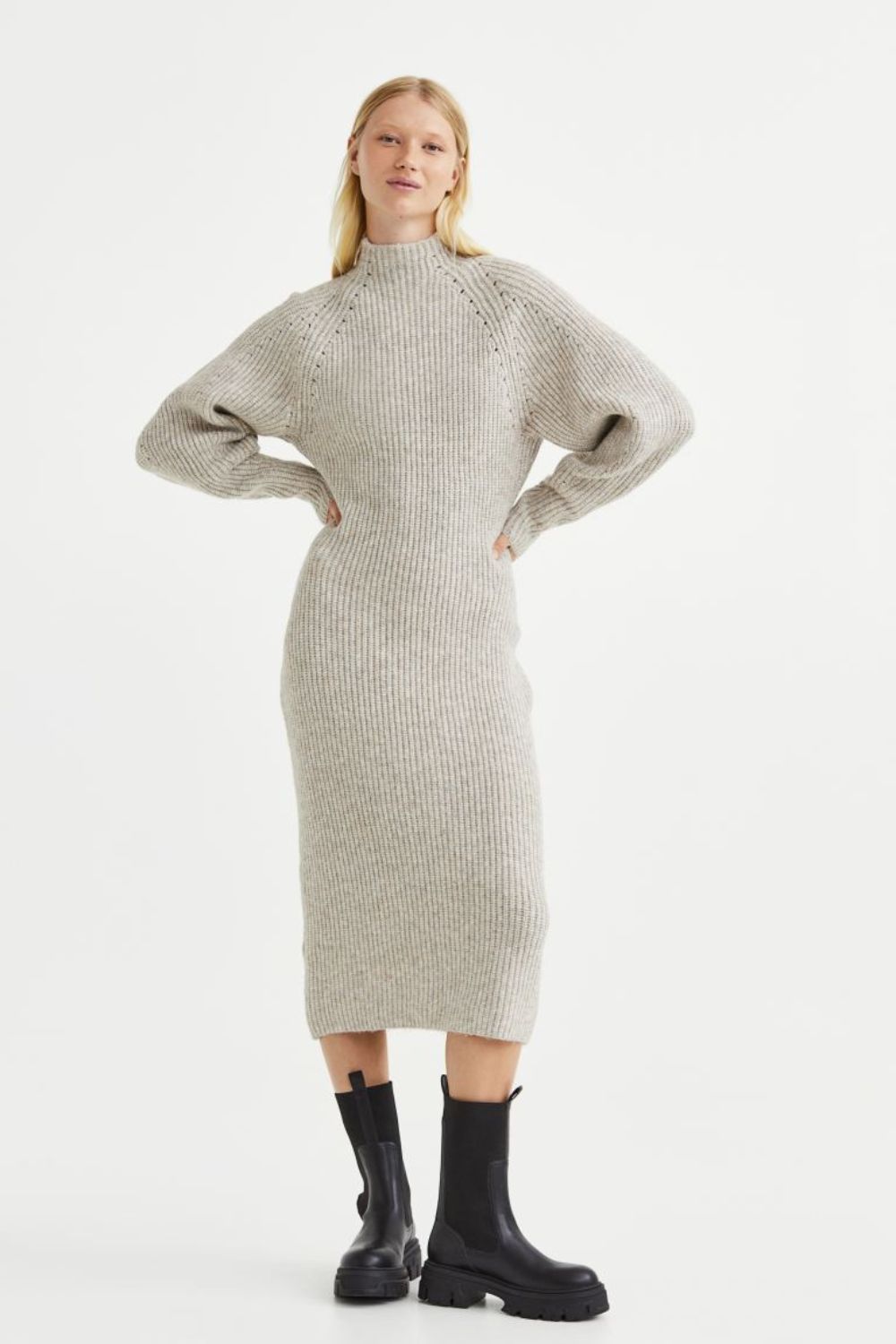 Grey Knitted Dress 