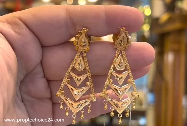 simple gold earrings designs for daily use with price