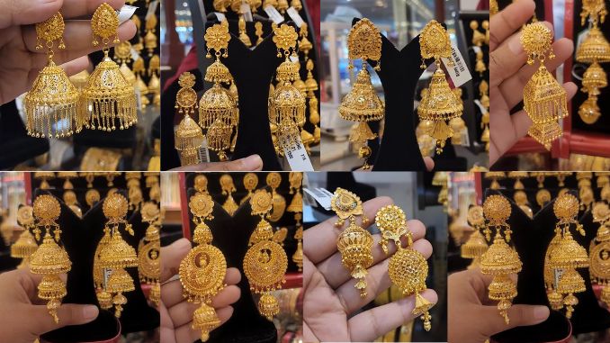 bridal gold jhumka designs with price