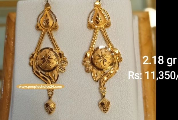 Unique gold earrings design in 3.5 grams 