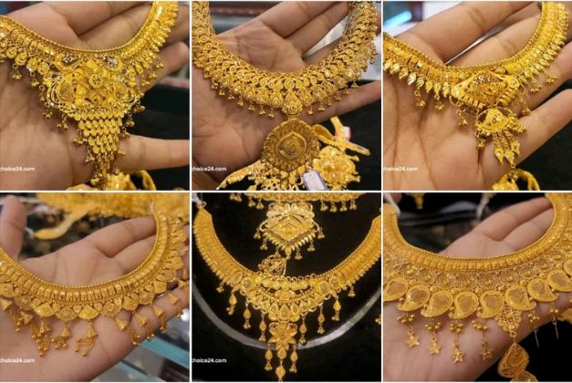 Expensive bridal gold necklace