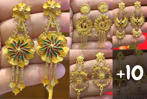 Latest 10 Gold Earrings Collection with Price in 2023