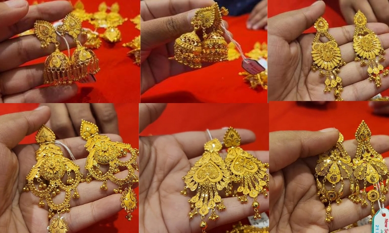 traditional gold earrings designs for female