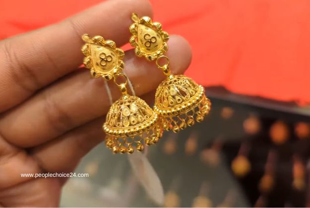 Small gold jhumka designs 