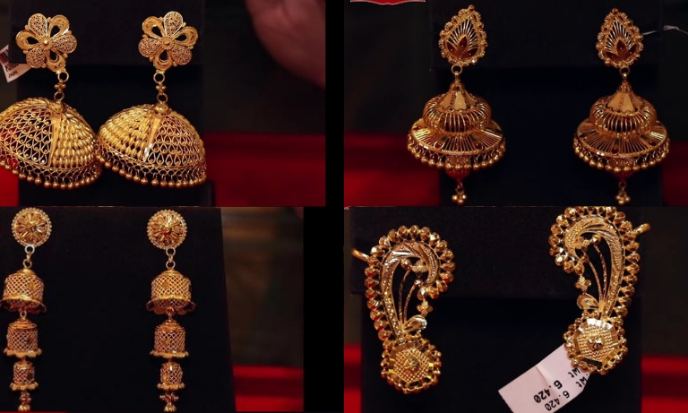 Collection of Bridal Jhumka Gold Earrings