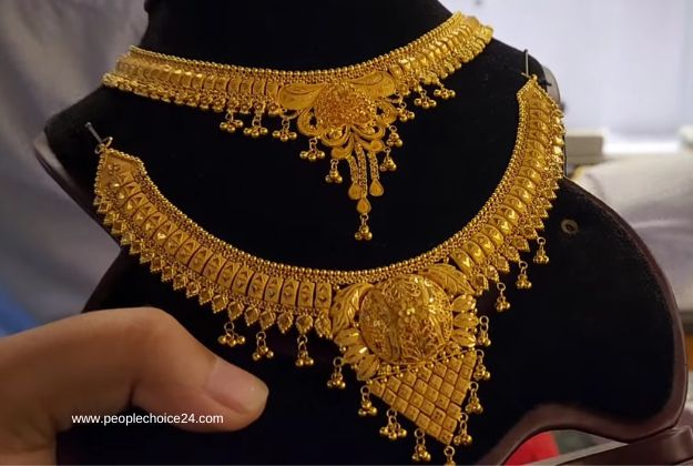 Eye Catching Gold Necklace for bride 