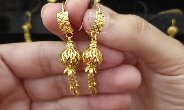 World Shape Gold Earrings Design