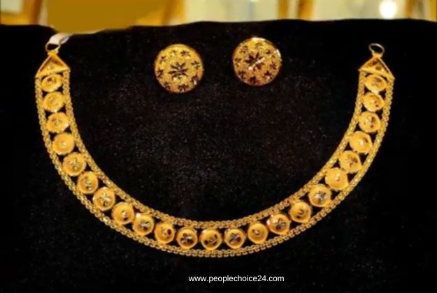Gold necklace with price and weight 